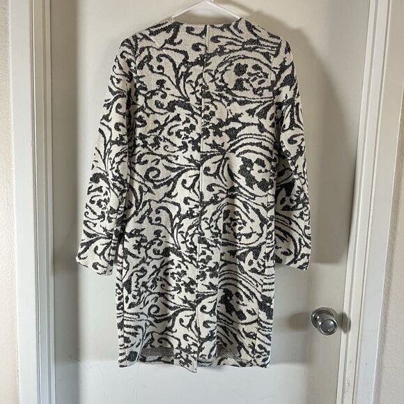 Nanette Lepore Sz S Fit M Wool Blend Jacquard Button Sweater Coat Longline - Picture 3 of 8